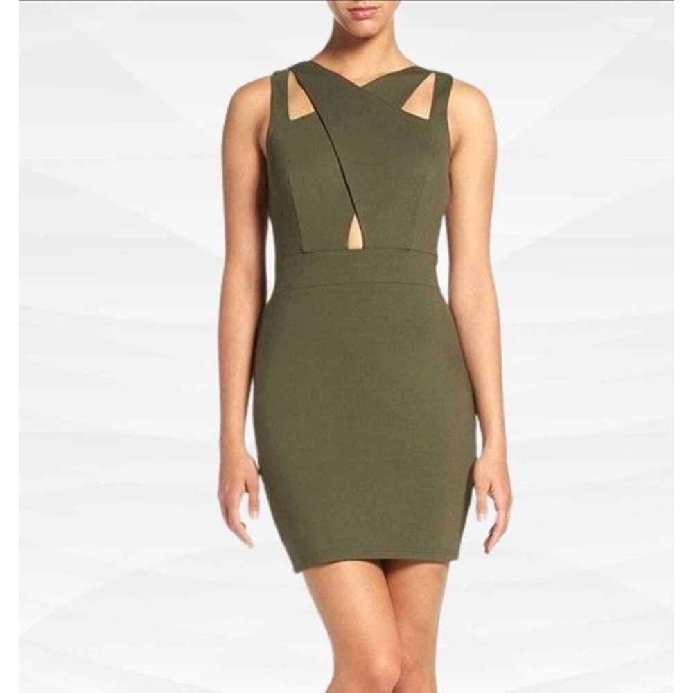 Ali & Jay Bodycon Mini Dress Green Cutouts Size Large Sexy Feminine Date night